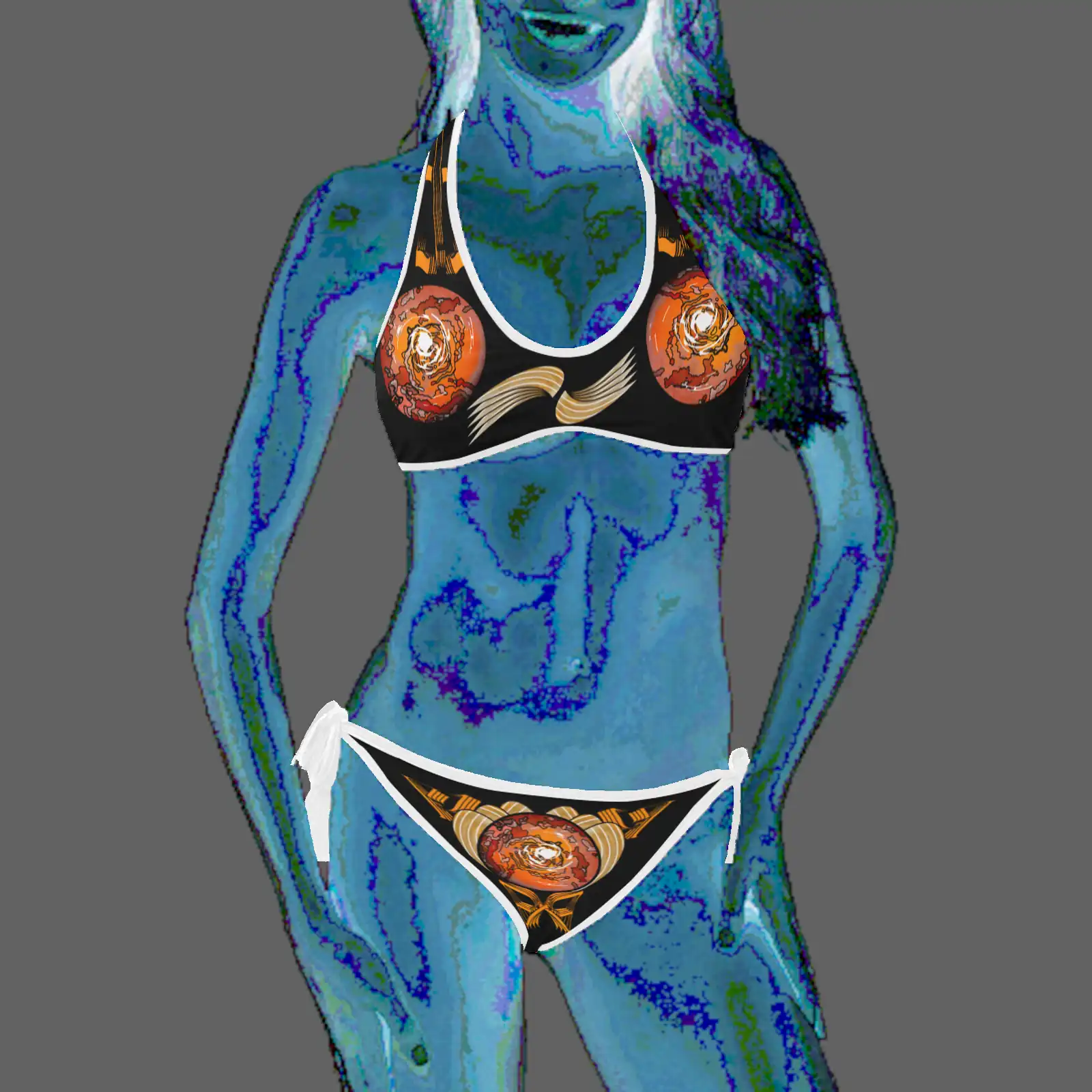 special Halter and side tie bikini swimsuit