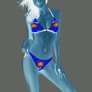 Halter bikini swimsuit blue 000000255