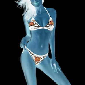 Halter bikini swimsuit white 255255255