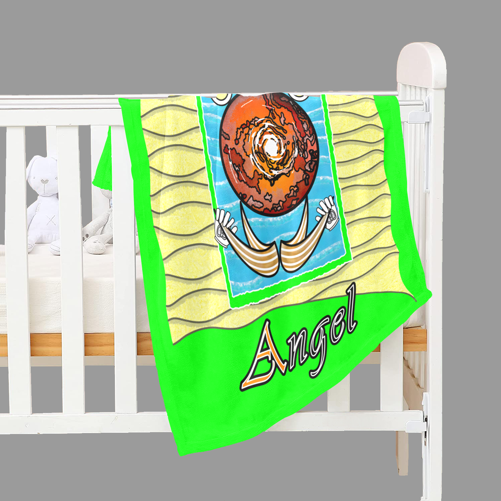 Baby Blanket 30x40 green 000255000 Beach Angel - Image 3