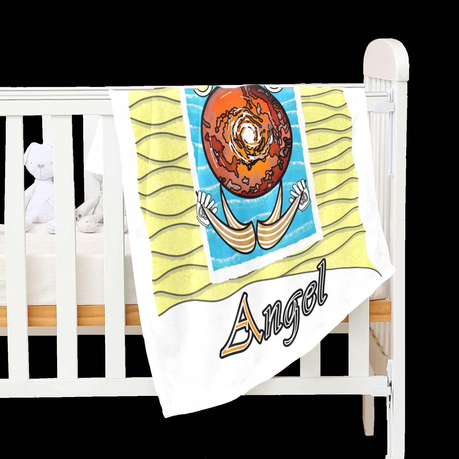 Baby Blanket 30x40 white 255255255 Beach Angel - Image 3