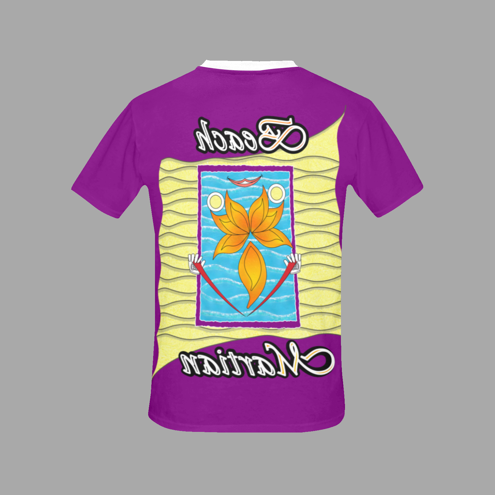 Men's Crew Neck T-Shirt purple 128000128 Beach Martian - Image 4
