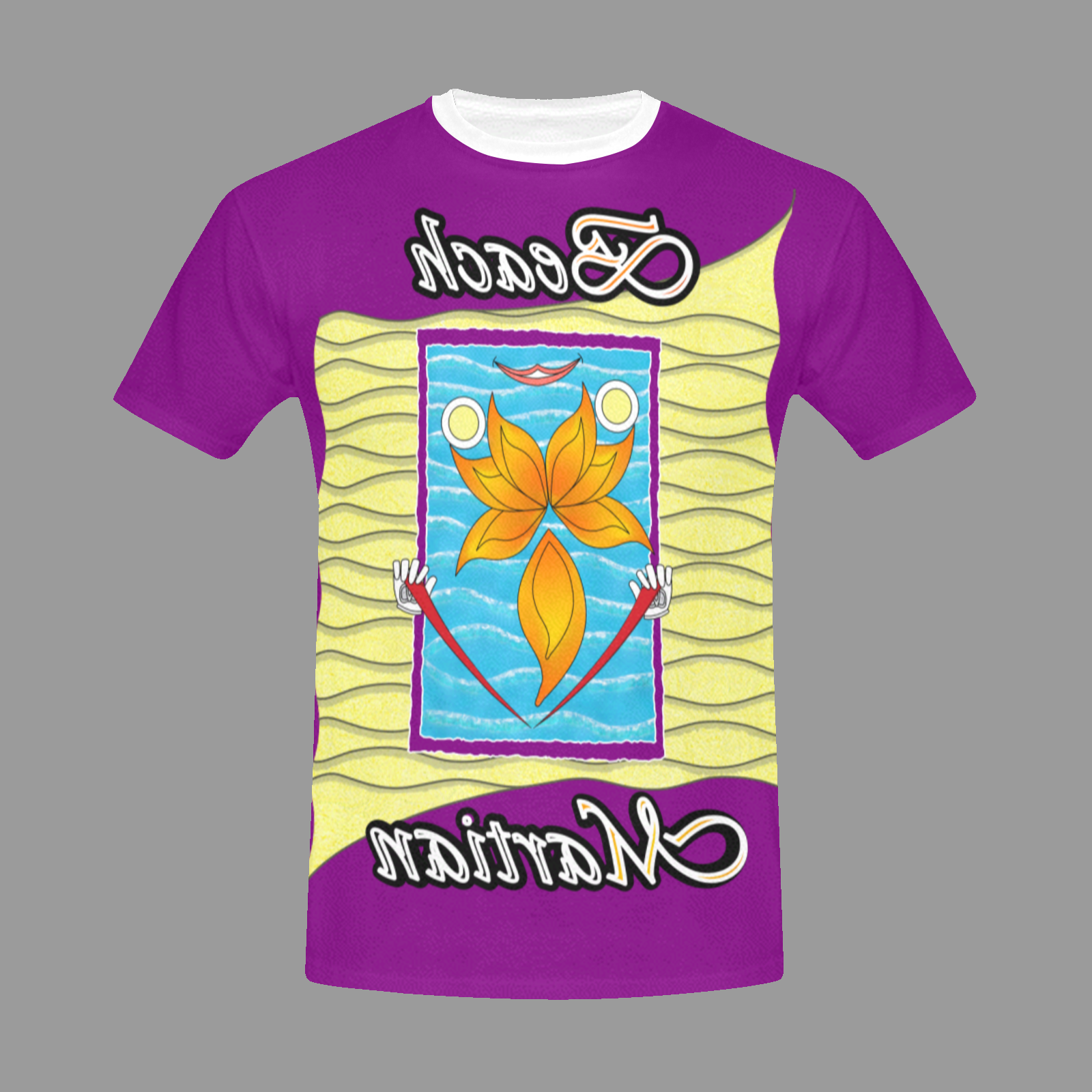 Men's Crew Neck T-Shirt purple 128000128 Beach Martian - Image 3