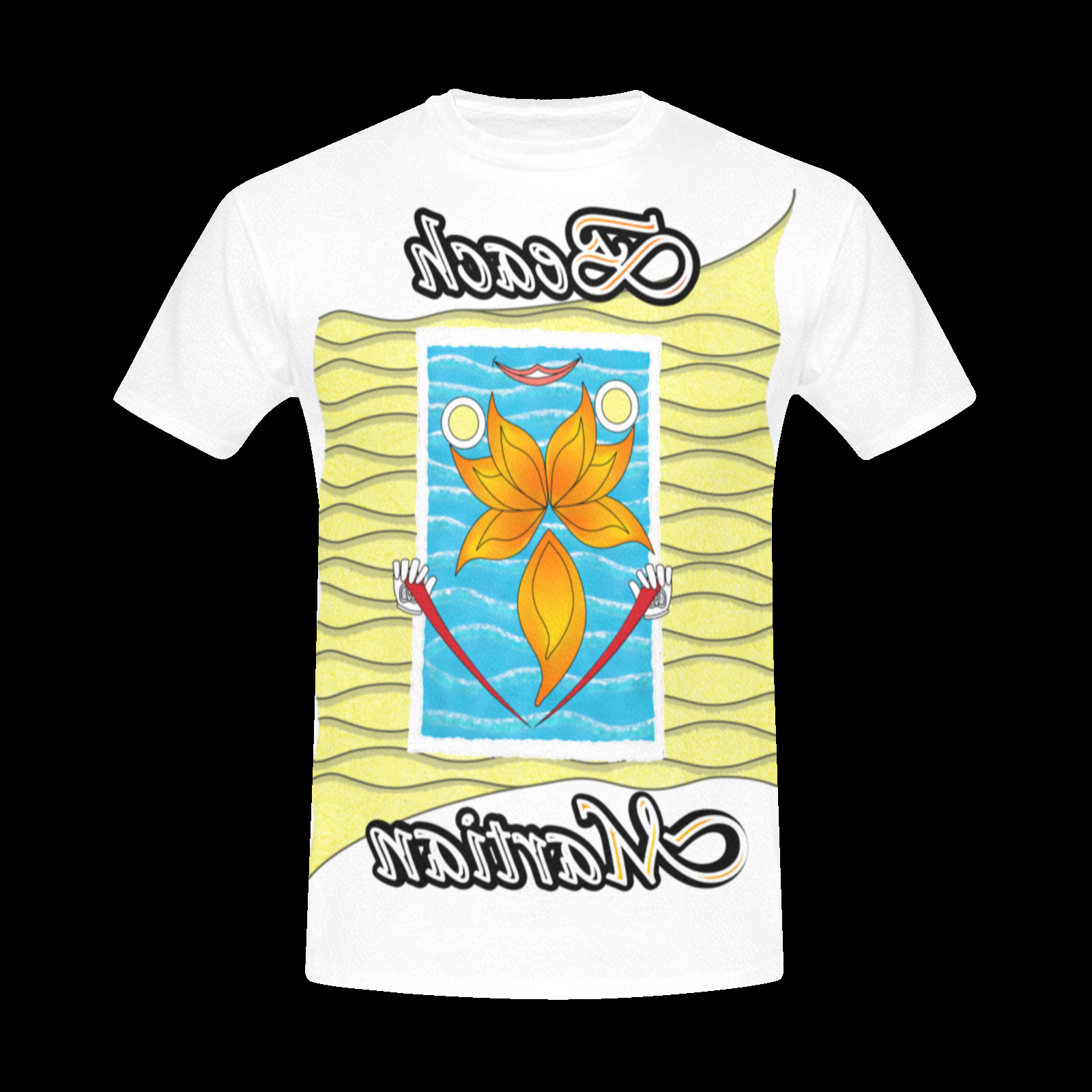 Men's Crew Neck T-Shirt white 255255255 Beach Martian - Image 3