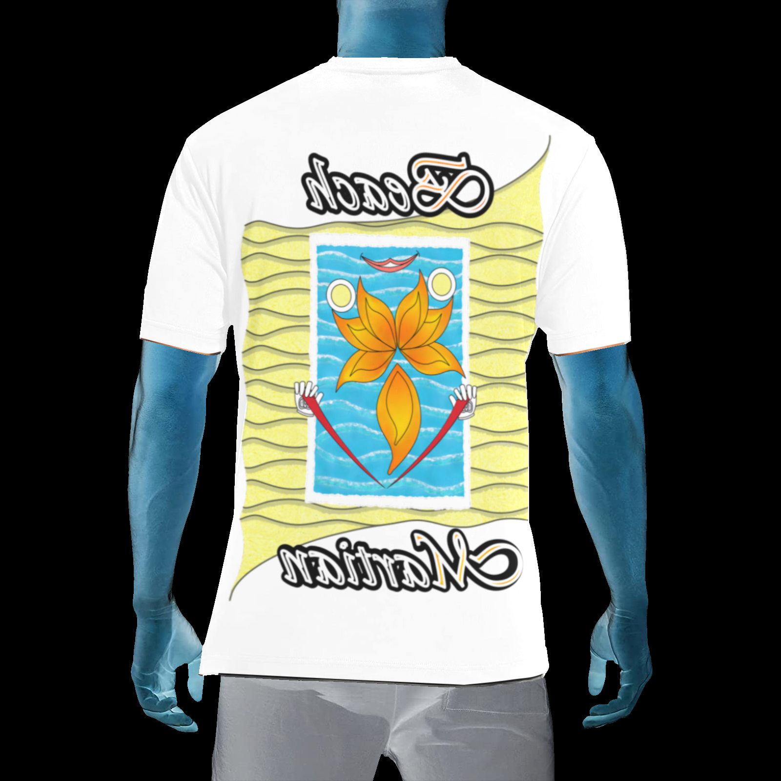 Men's Crew Neck T-Shirt white 255255255 Beach Martian - Image 2