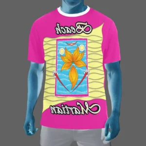 Men's Crew Neck T-Shirt pink 255020147 Beach Martian