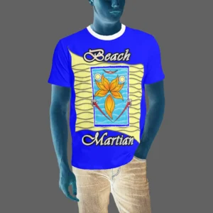 Men's T-shirt blue 000000255 Beach Martian