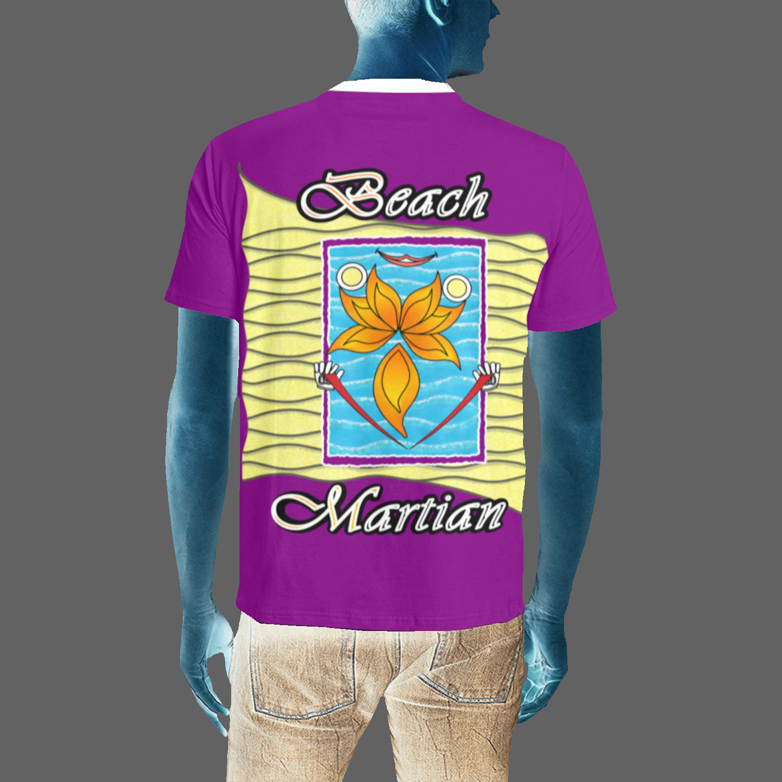 Men's T-shirt purple 128000128 Beach Martian - Image 2