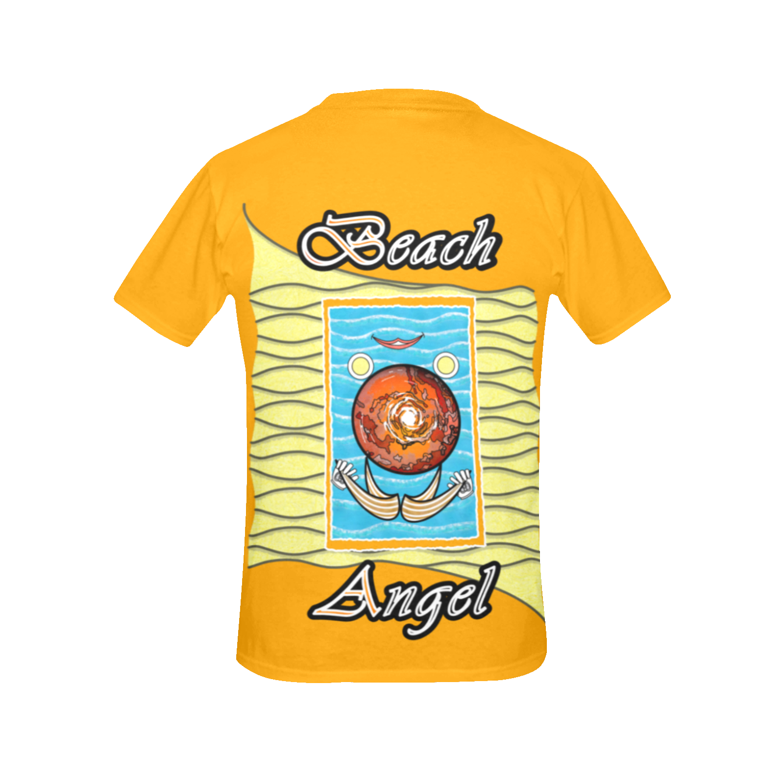 Women's Crew Neck T-Shirt orange 255165000 Beach Angel - Image 4