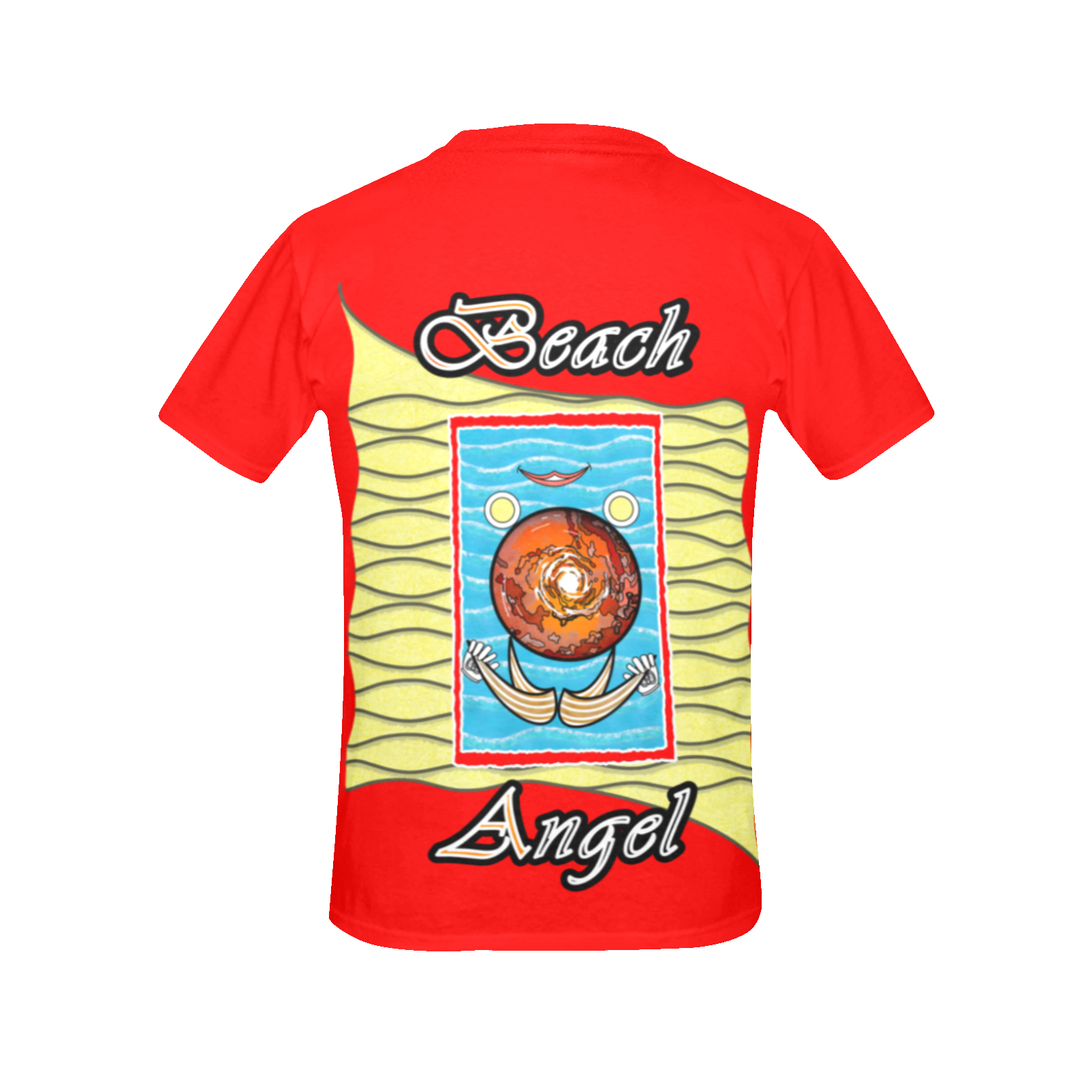 Women's Crew Neck T-Shirt red 255000000 Beach Angel - Image 4