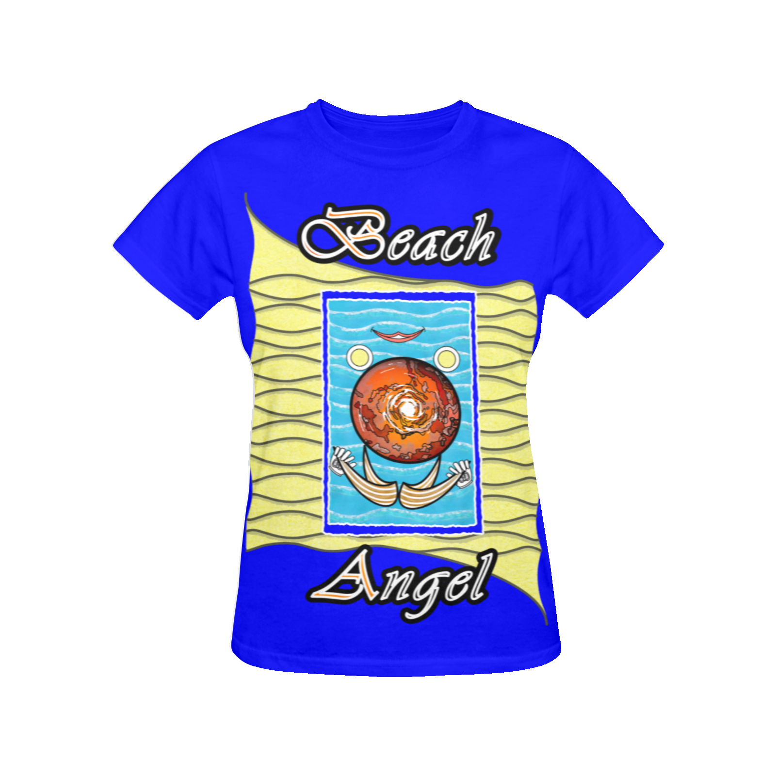 Women's Crew Neck T-Shirt blue 000000255 Beach Angel - Image 3