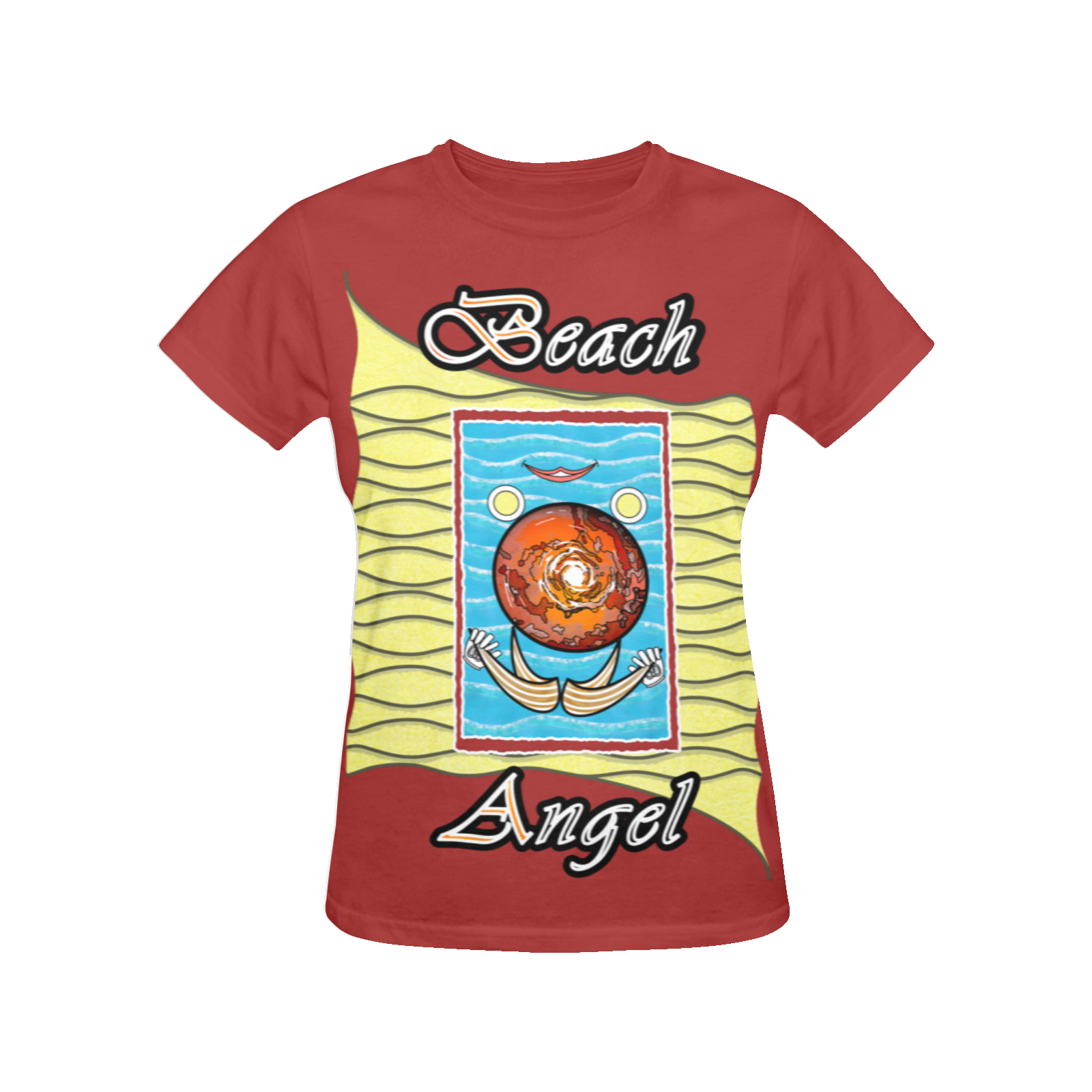 Women's Crew Neck T-Shirt brown 165042042 Beach Angel - Image 3