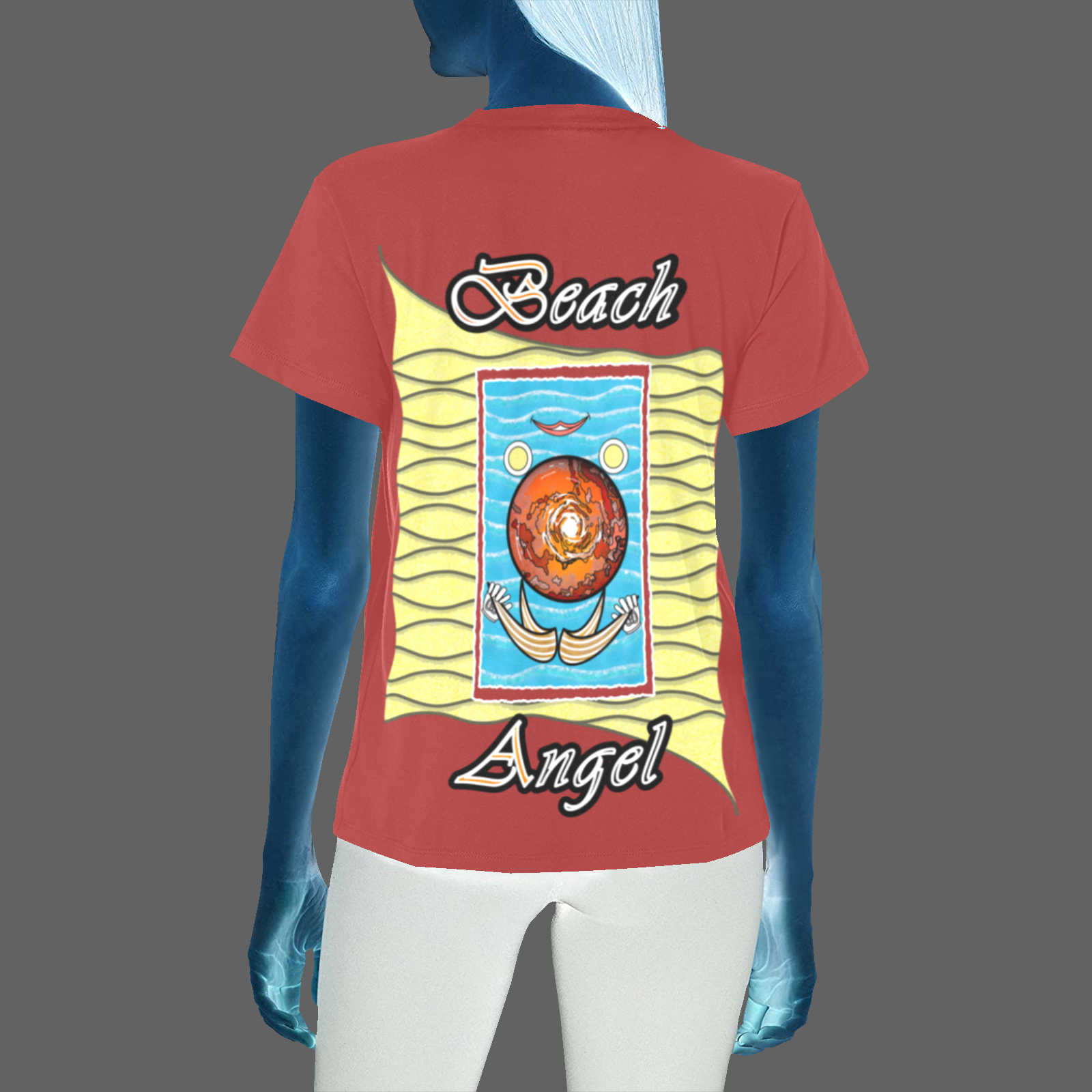 Women's Crew Neck T-Shirt brown 165042042 Beach Angel - Image 2