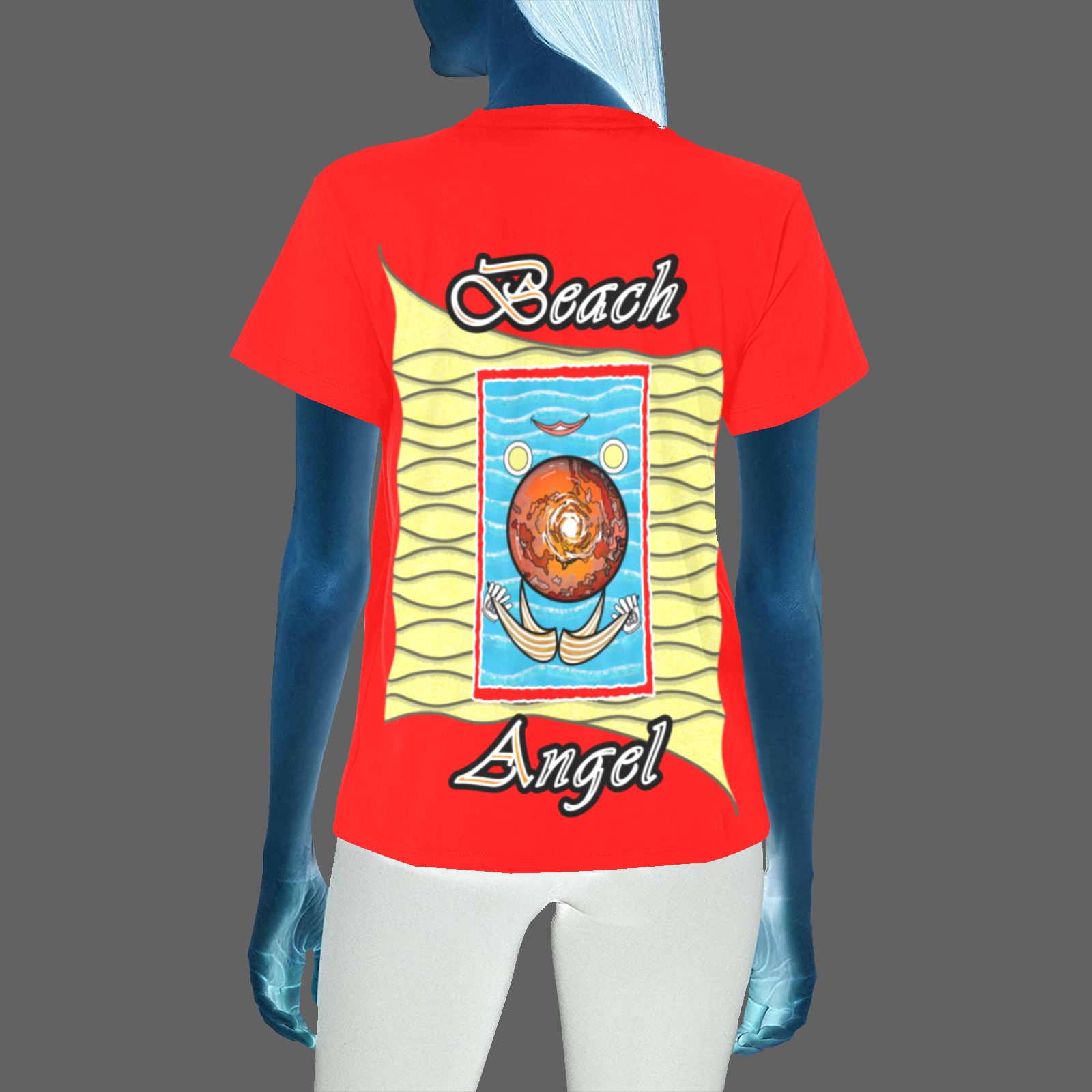 Women's Crew Neck T-Shirt red 255000000 Beach Angel - Image 2