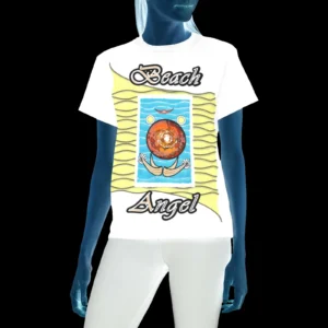 Women's Crew Neck T-Shirt white 255255255 Beach Angel