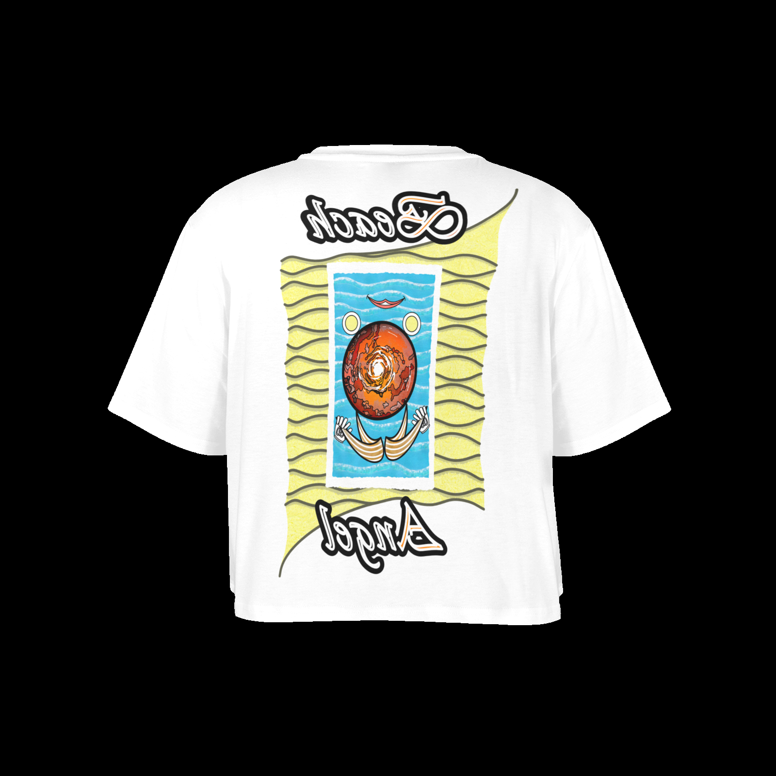 Women's Cropped T-shirt white 255255255 Beach Angel - Image 4