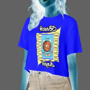 Women's Cropped T-shirt blue 000000255 Beach Angel
