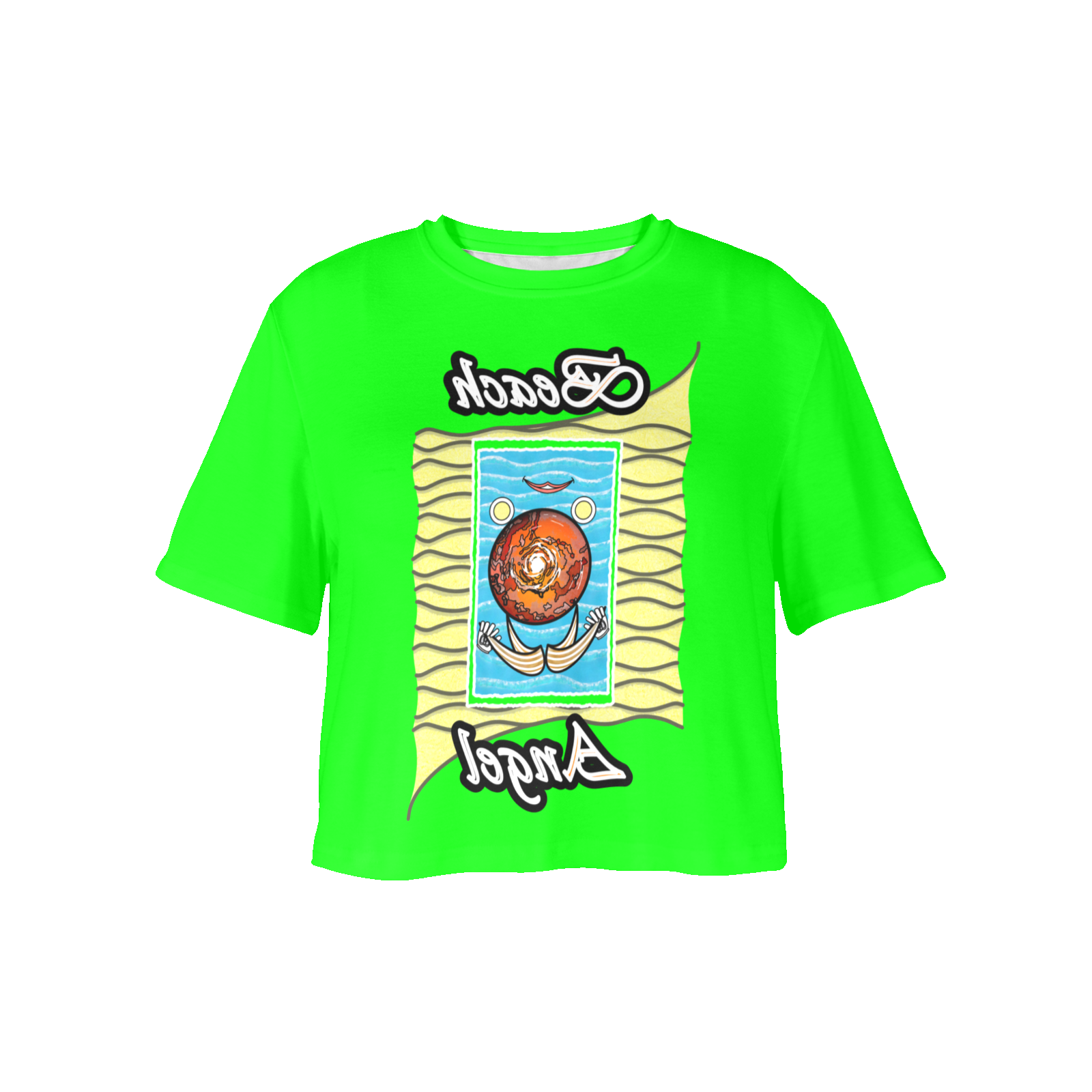 Women's Cropped T-shirt green 000255000 Beach Angel - Image 3