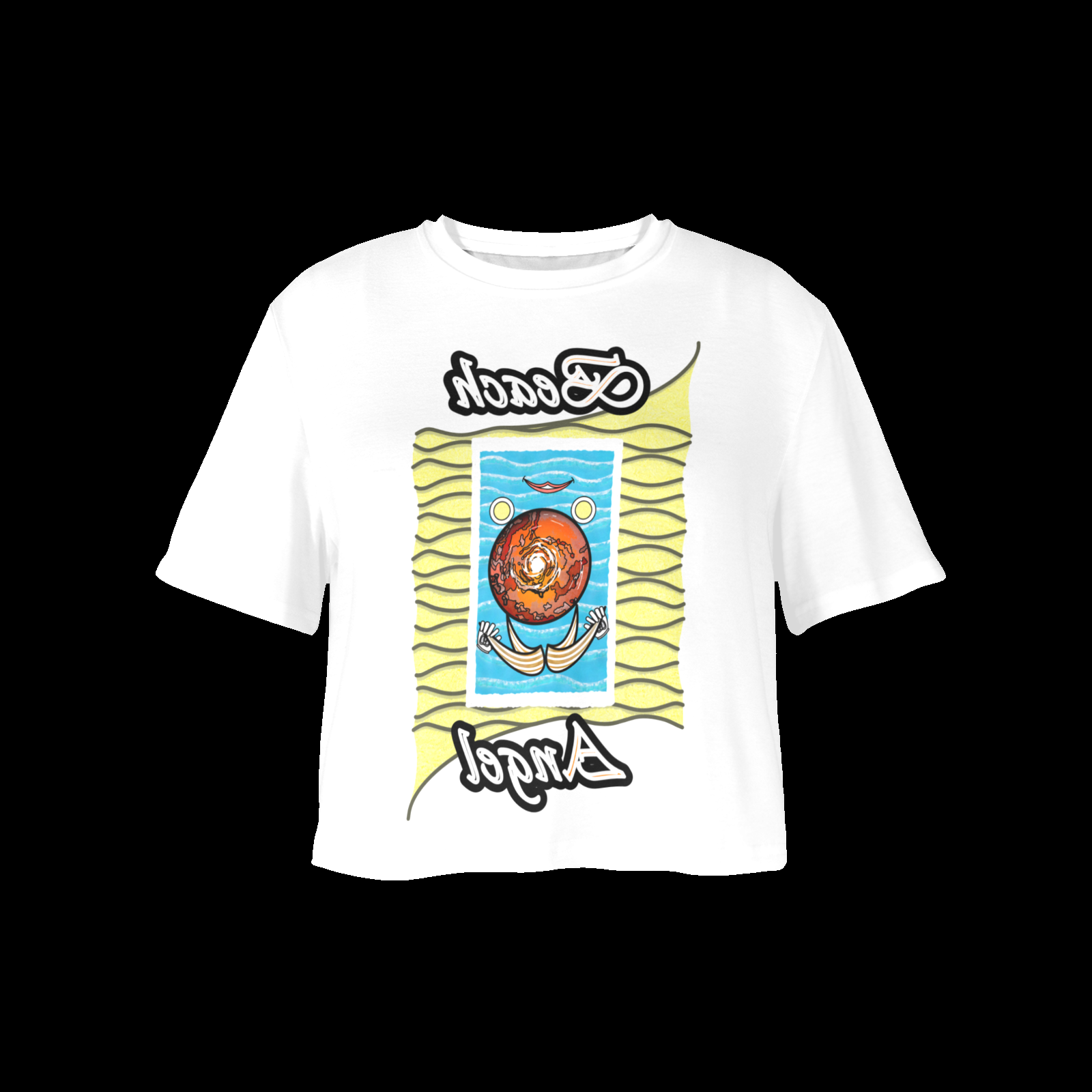 Women's Cropped T-shirt white 255255255 Beach Angel - Image 3