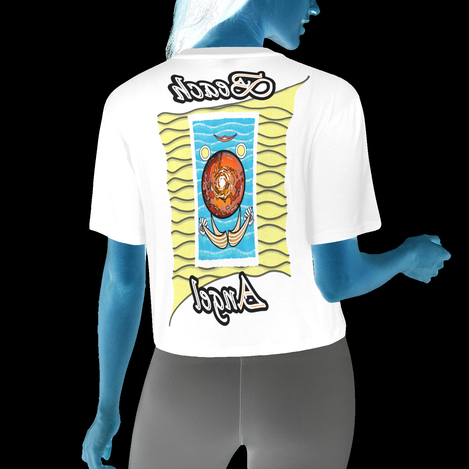 Women's Cropped T-shirt white 255255255 Beach Angel - Image 2