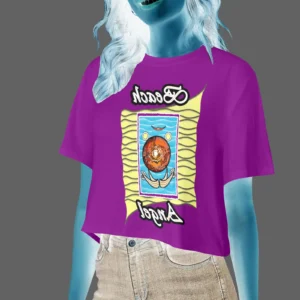 Women's Cropped T-shirt purple 128000128 Beach Angel