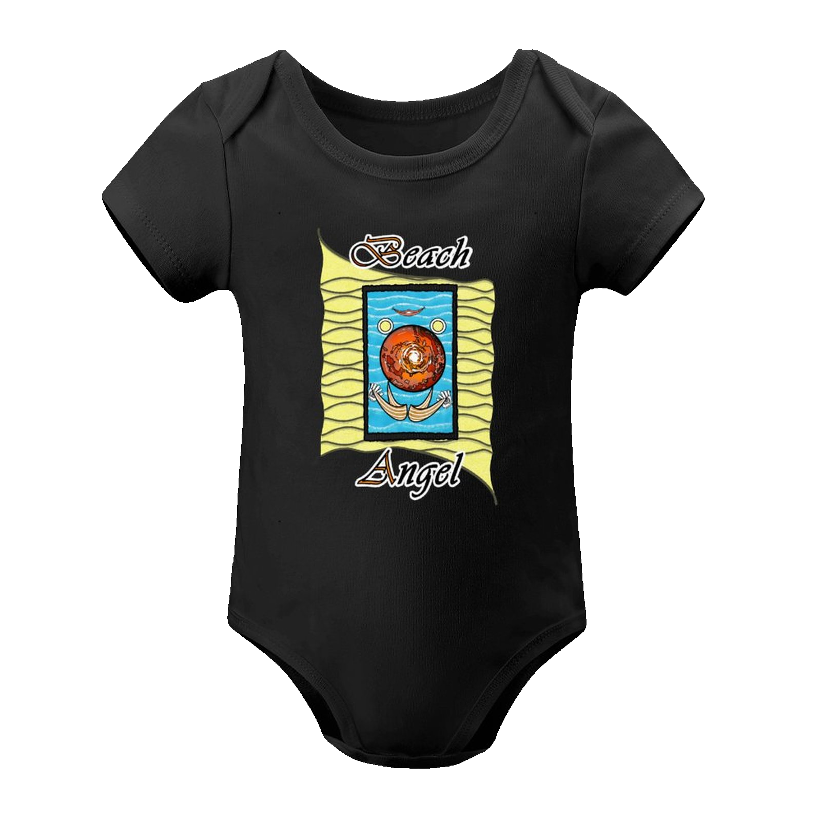 Baby's Short-Sleeve Bodysuit black 000000000 Beach Angel - Image 3