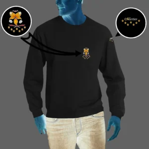 Men's crewneck sweatshirt black 000000000 like Embroidered Martian