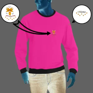 Men's crewneck sweatshirt pink 255020147 like Embroidered Martian