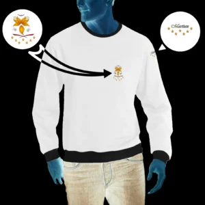 Men's crewneck sweatshirt white 255255255 like Embroidered Martian