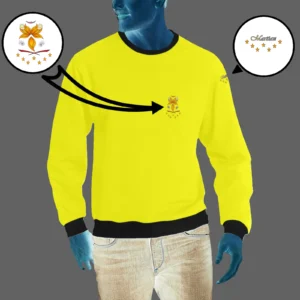 Men's crewneck sweatshirt yellow 255255000 like Embroidered Martian