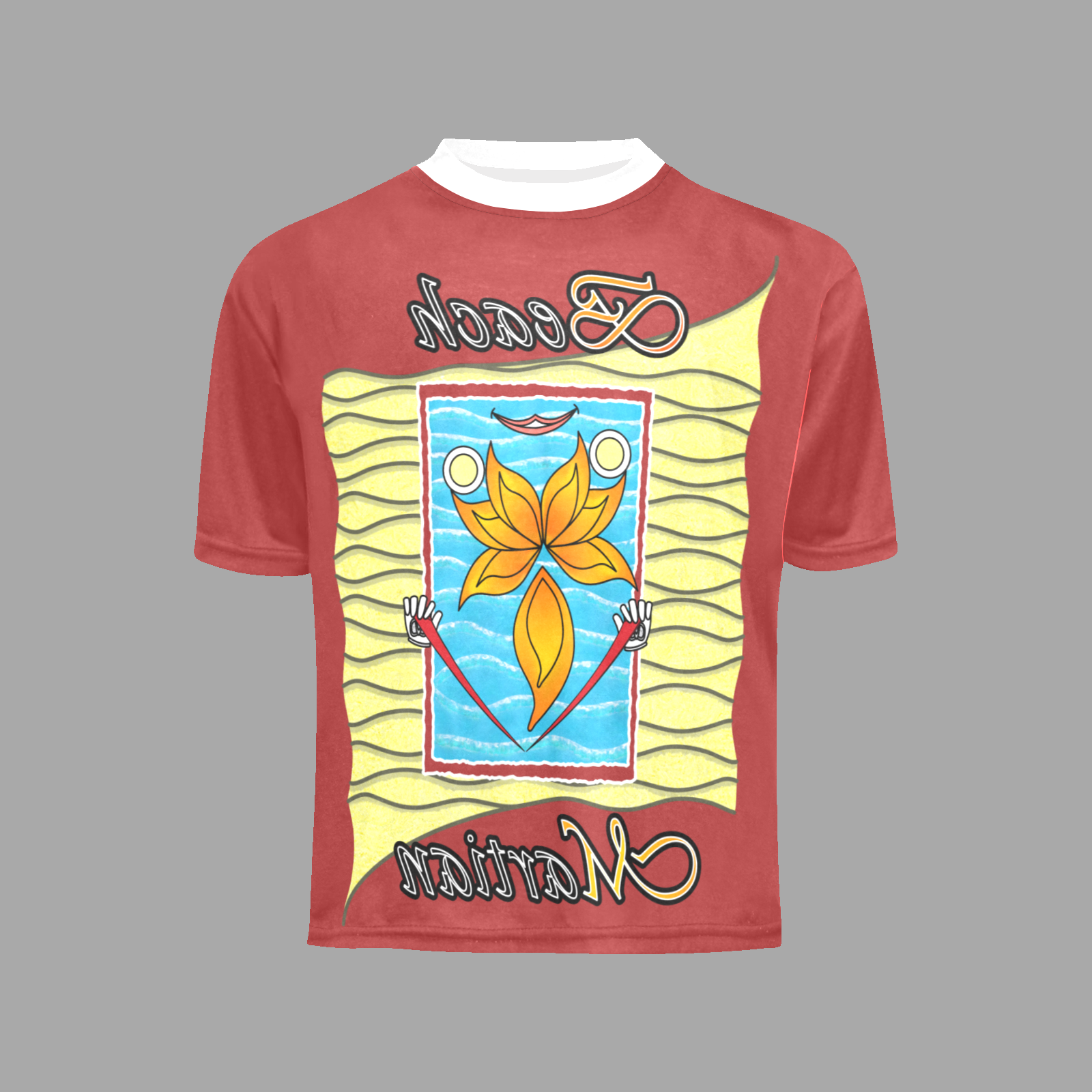 Little boy's crew neck T-shirt brown 165042042 Beach Martian - Image 4