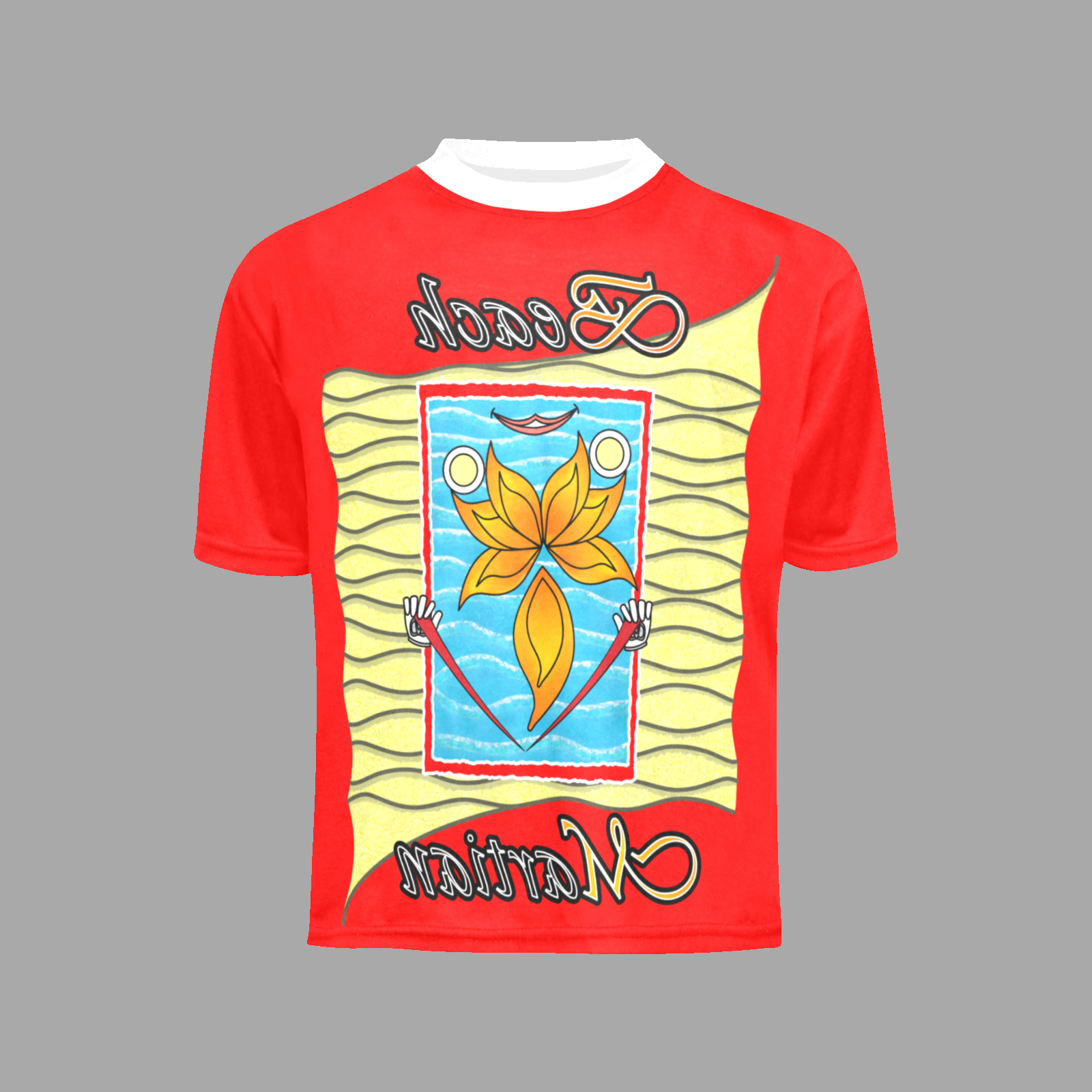 Little boy's crew neck T-shirt red 255000000 Beach Martian - Image 4