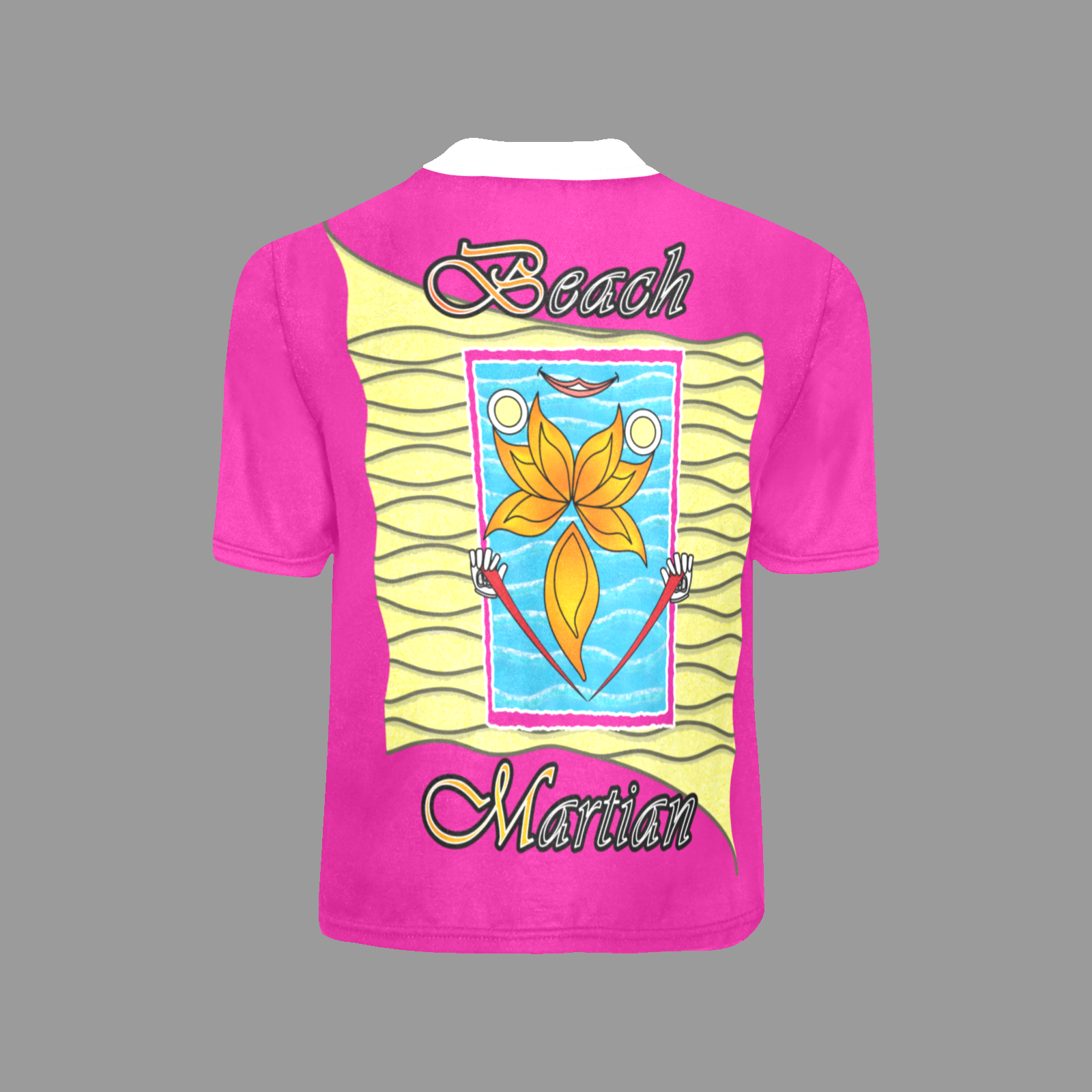 Little boy's crew neck T-shirt pink 255020147 Beach Martian - Image 3