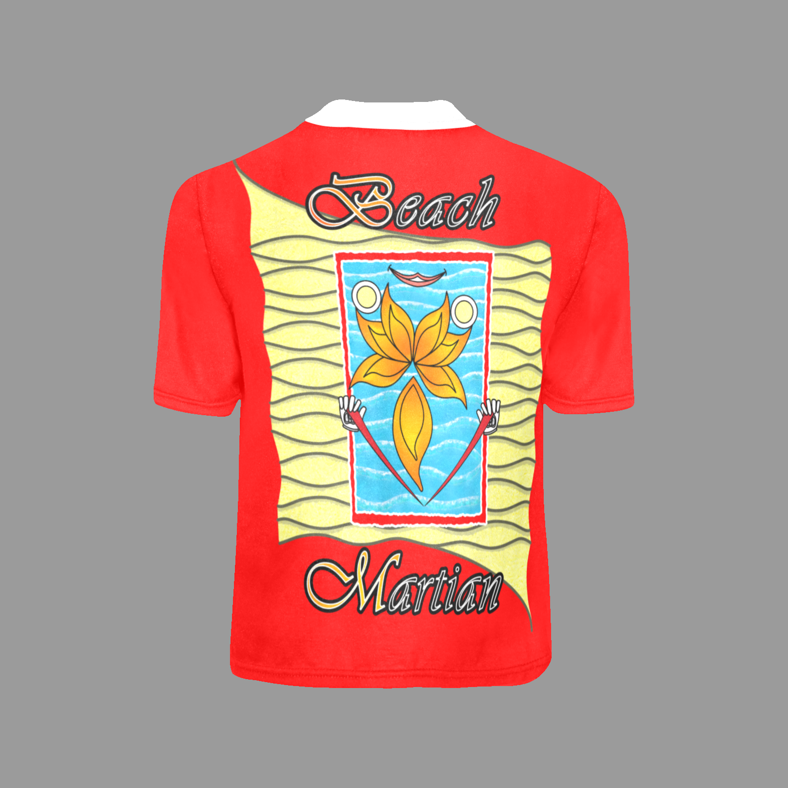 Little boy's crew neck T-shirt red 255000000 Beach Martian - Image 3