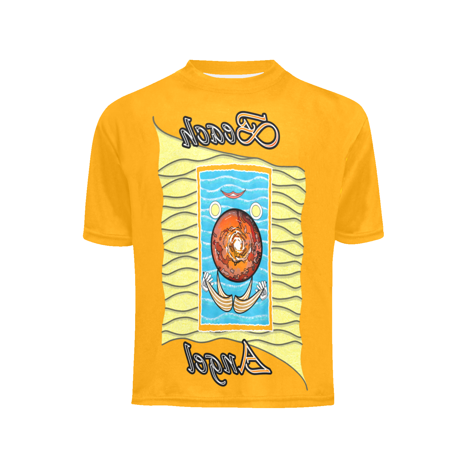 Teens girls' crew neck T-shirt orange 255165000 Beach Angel - Image 3