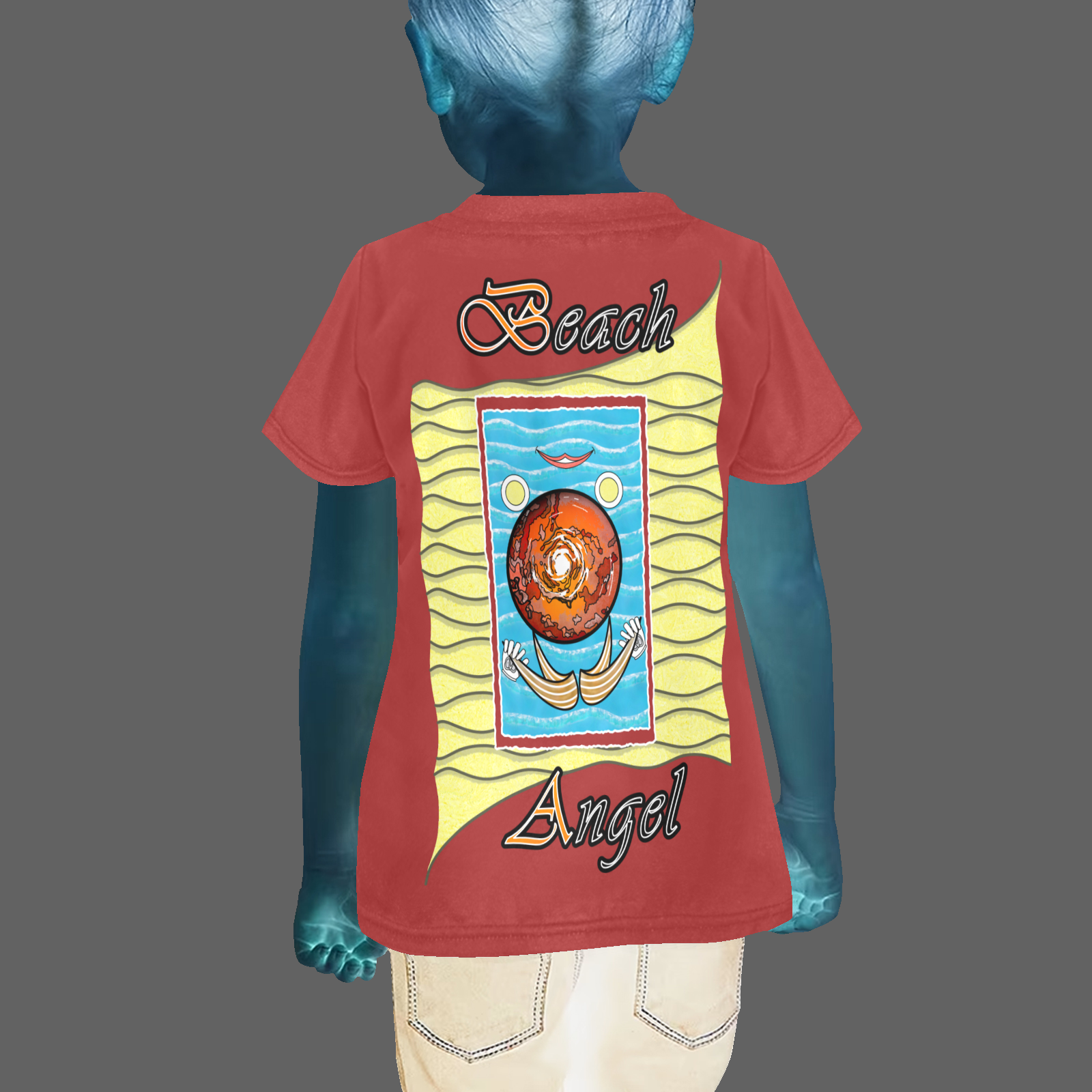 Teens girls' crew neck T-shirt brown 165042042 Beach Angel - Image 2