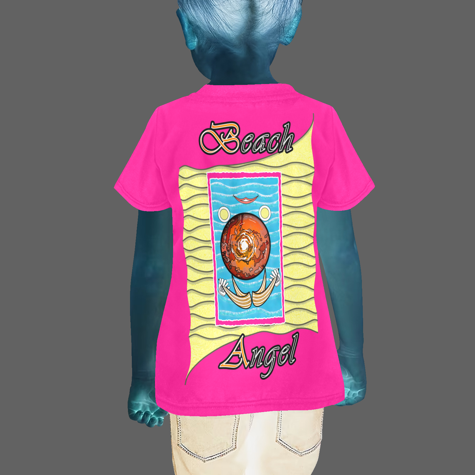 Teens girls' crew neck T-shirt pink 255020147 Beach Angel - Image 2