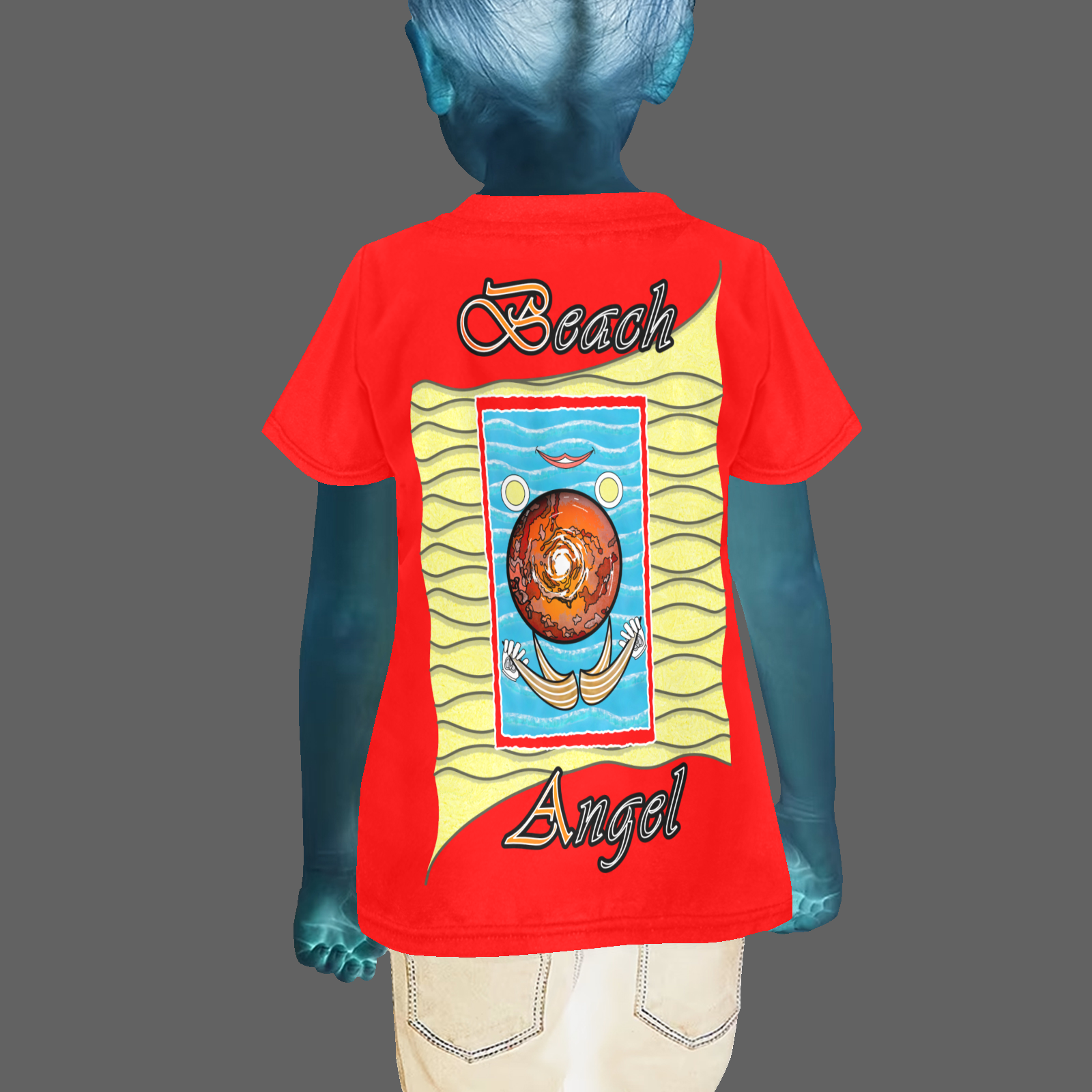 Teens girls' crew neck T-shirt red 255000000 Beach Angel - Image 2