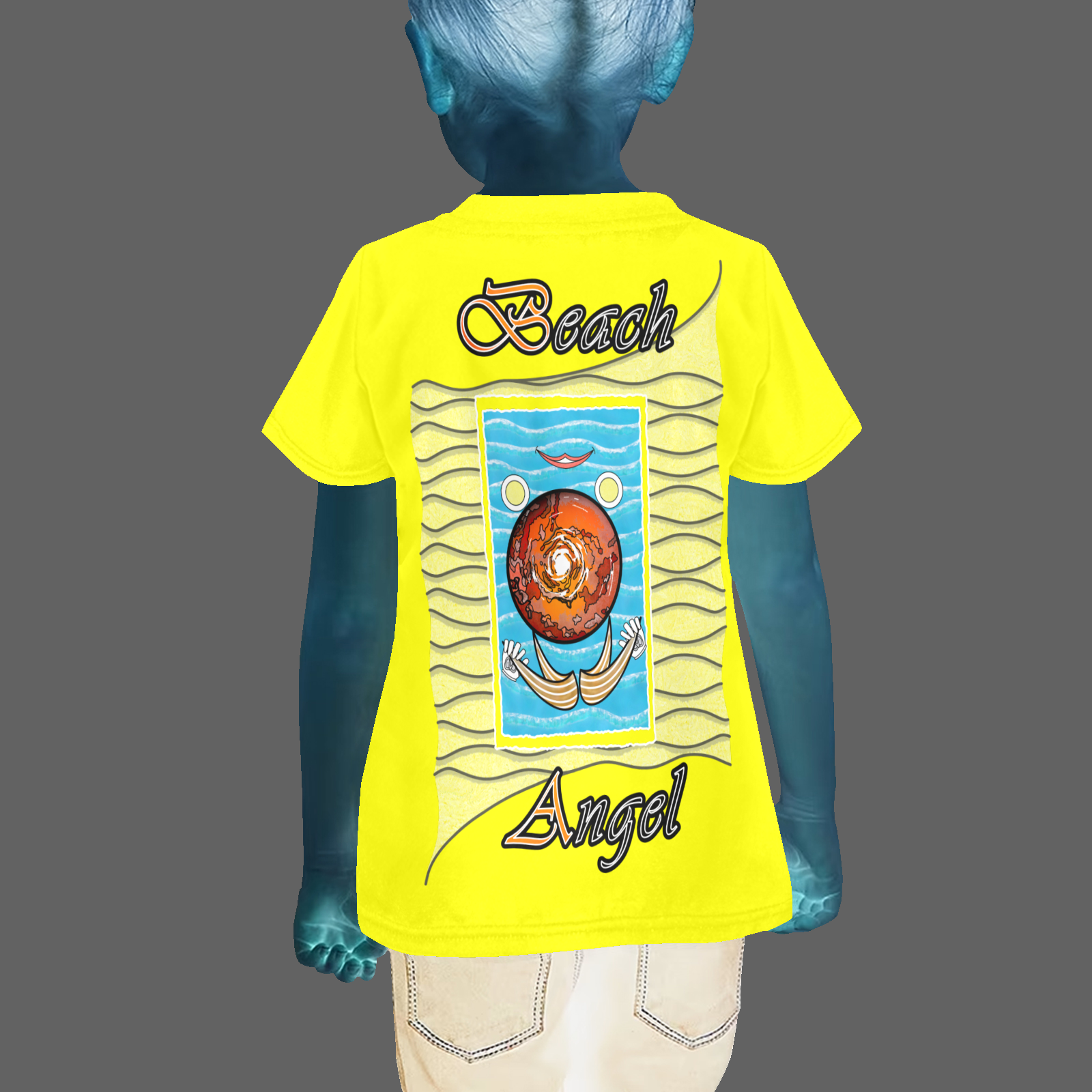 Teens girls' crew neck T-shirt yellow 255255000 Beach Angel - Image 2