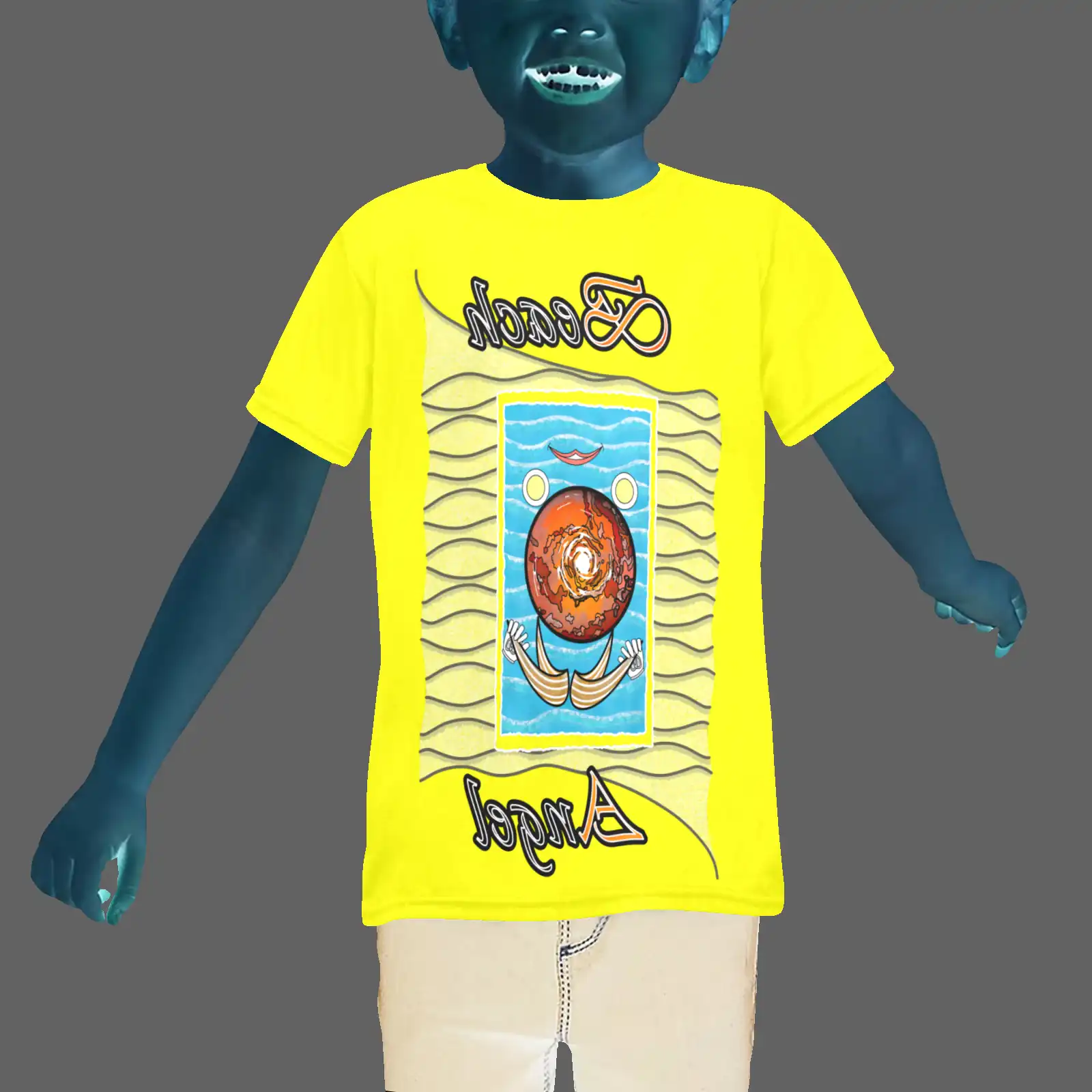 Teens girls' crew neck T-shirt yellow 255255000 Beach Angel