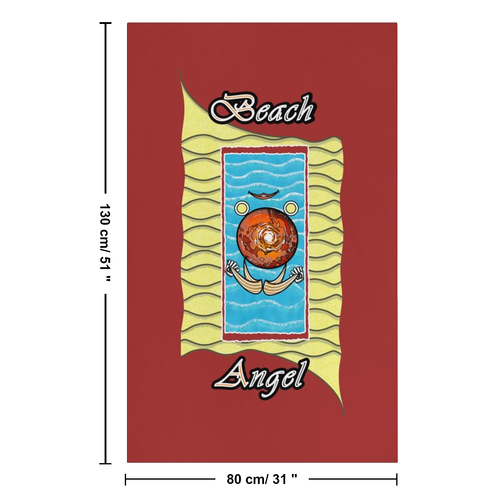 Beach Towel 130x80cm brown 165042042 Beach Angel - Image 3