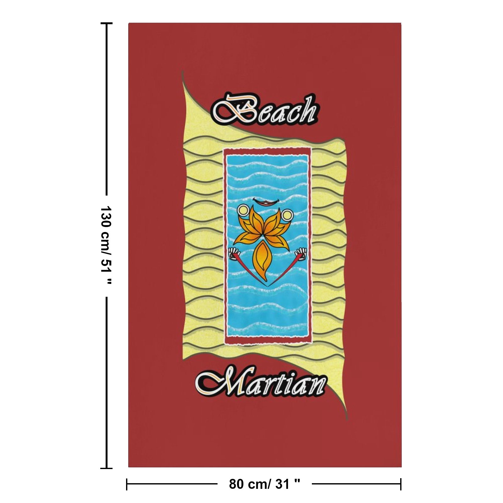Beach Towel 130x80cm brown 165042042 Beach Martian - Image 3