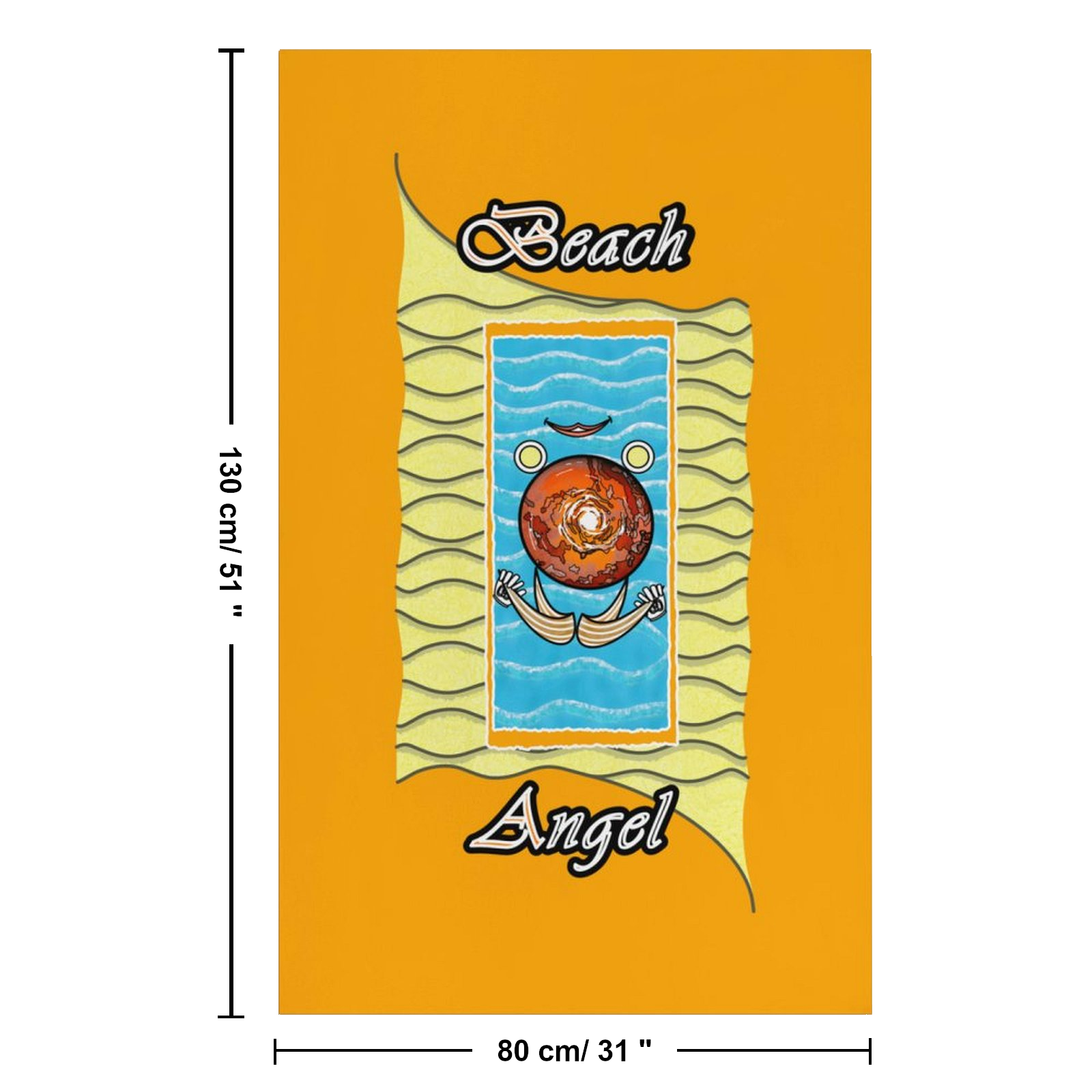 Beach Towel 130x80cm orange 255165000 Beach Angel - Image 3