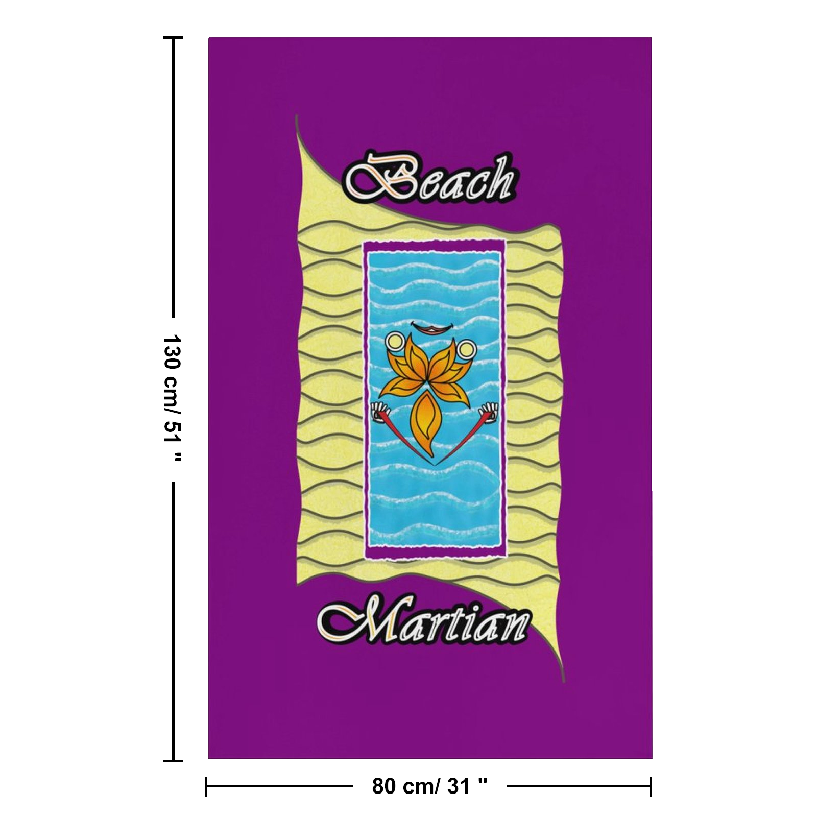 Beach Towel 130x80cm purple 128000128 Beach Martian - Image 3