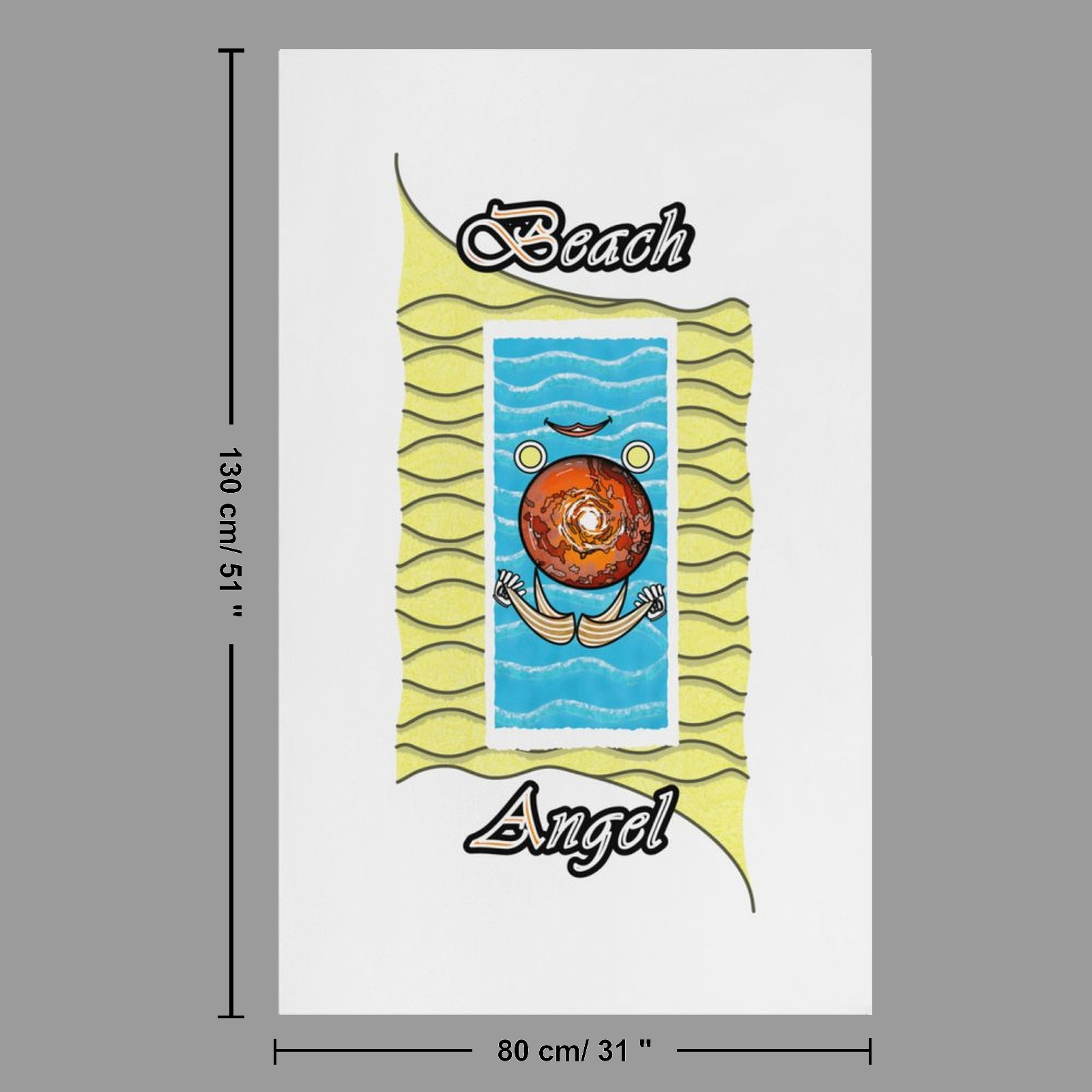 Beach Towel 130x80cm white 255255255 Beach Angel - Image 3