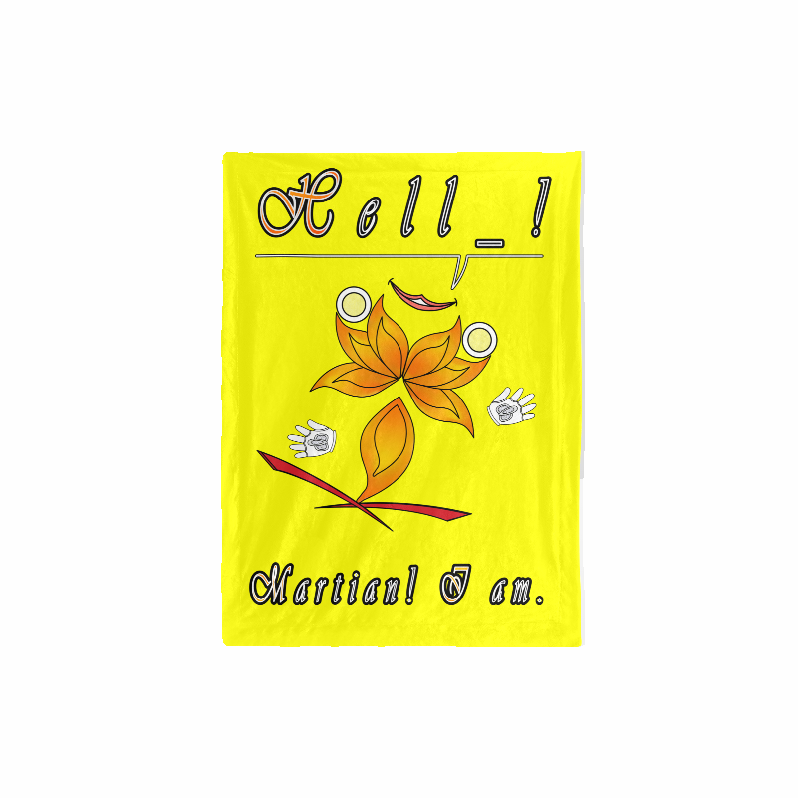 Baby Blanket 30x40 yellow 255255000 Hello Martian - Image 4