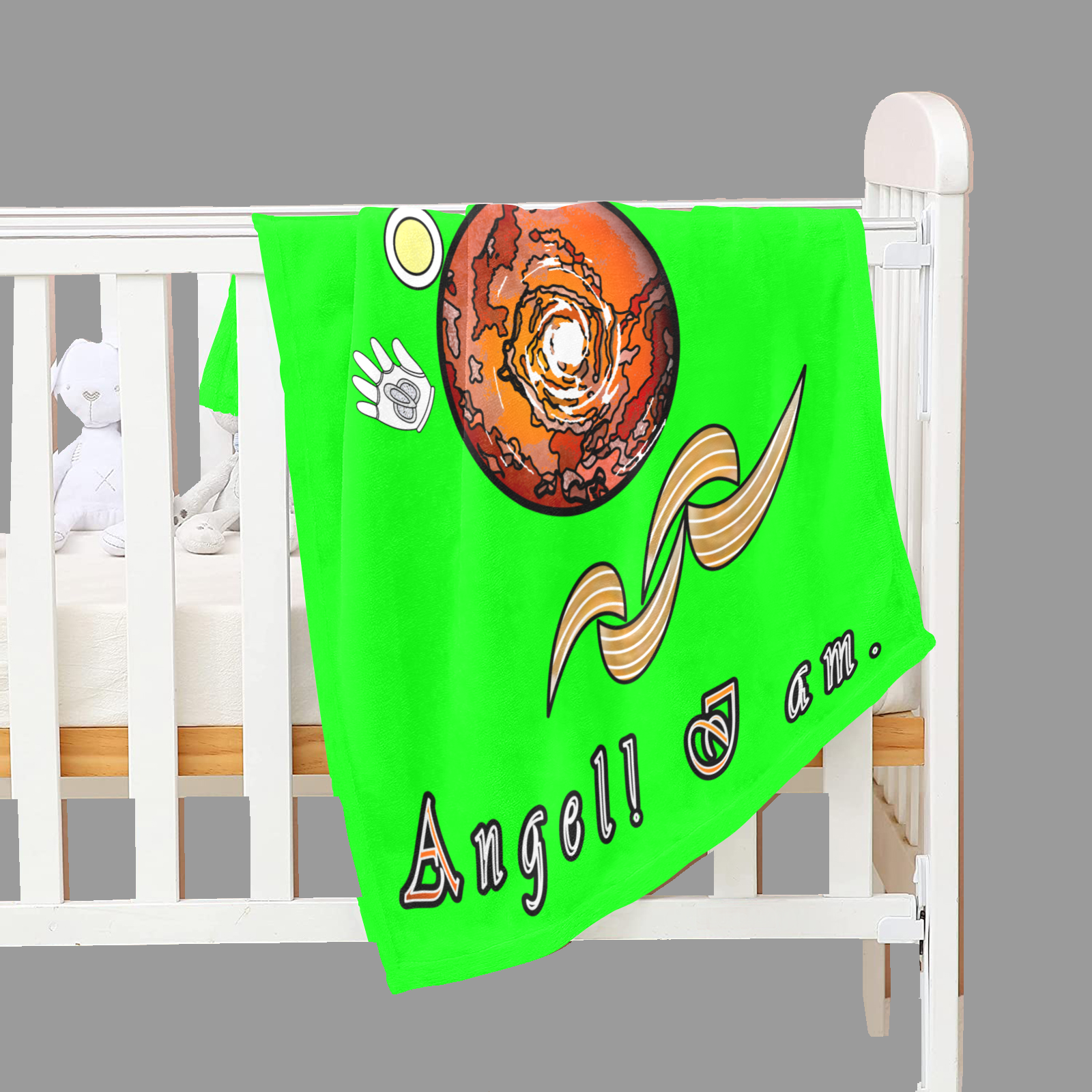 Baby Blanket 30x40 green 000255000 Hello Angel - Image 3