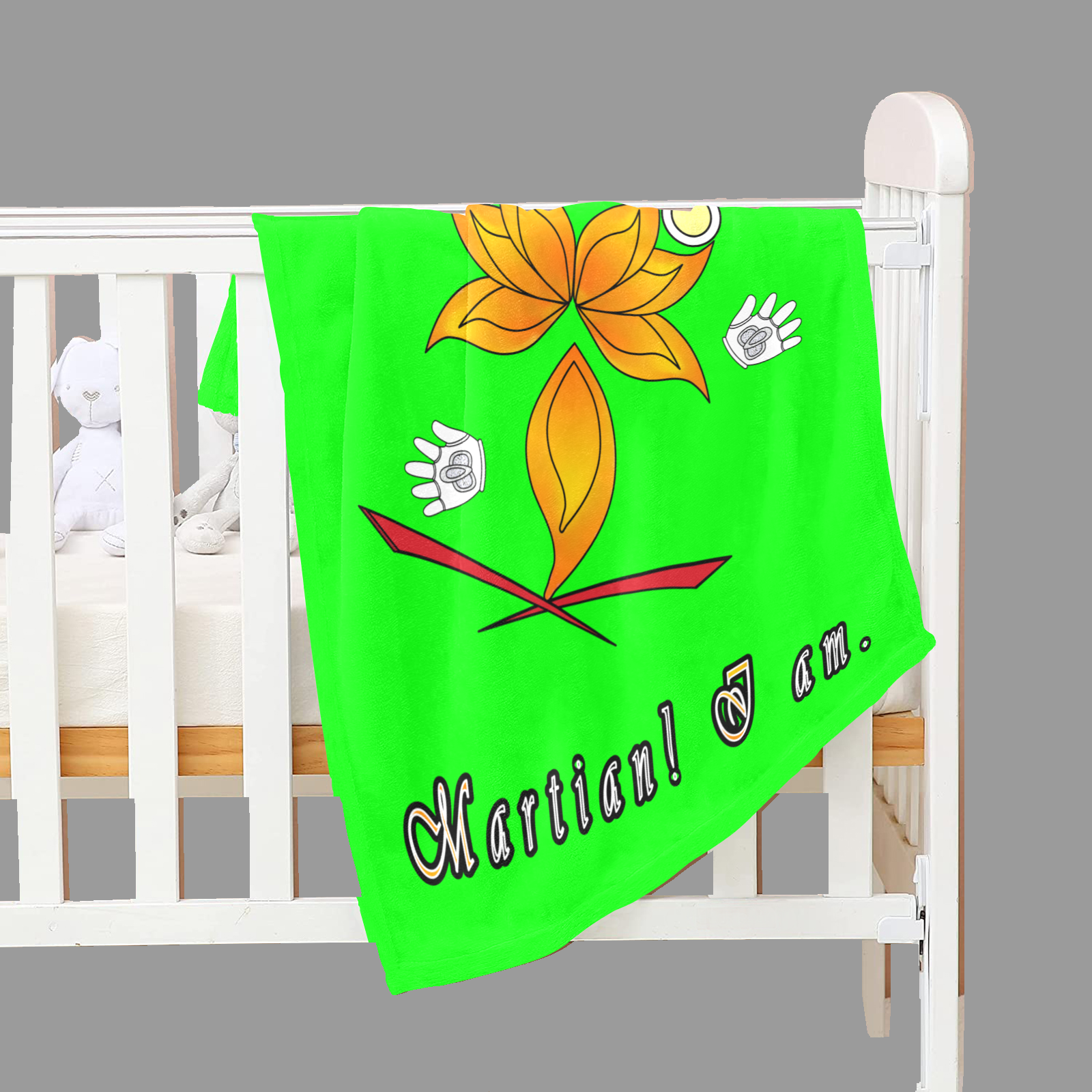 Baby Blanket 30x40 green 000255000 Hello Martian - Image 3