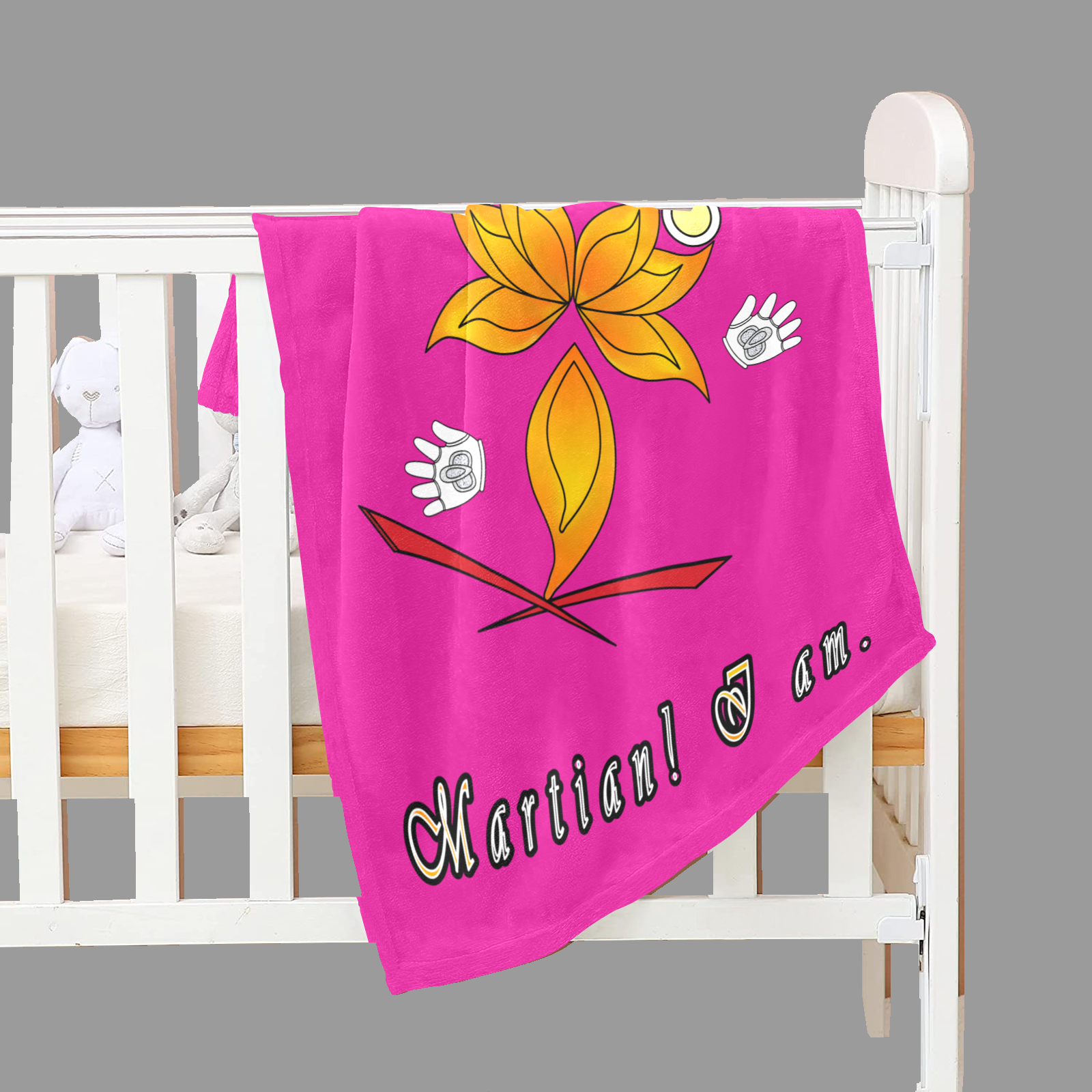 Baby Blanket 30x40 pink 255020147 Hello Martian - Image 3