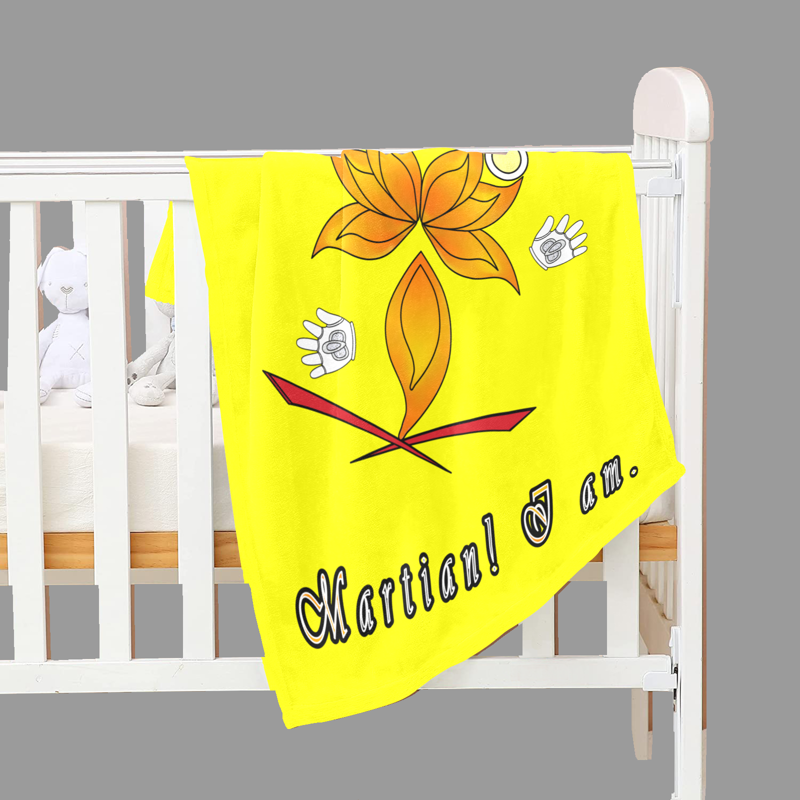 Baby Blanket 30x40 yellow 255255000 Hello Martian - Image 3